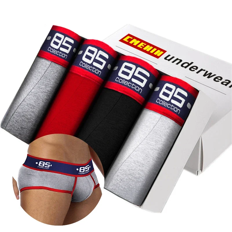 4Pcs Brand Sexy Men Underwear Briefs Men Breathable Pure Cotton Underpants Mens Slip Briefs Brand Cueca Male Panties Mens Shorts