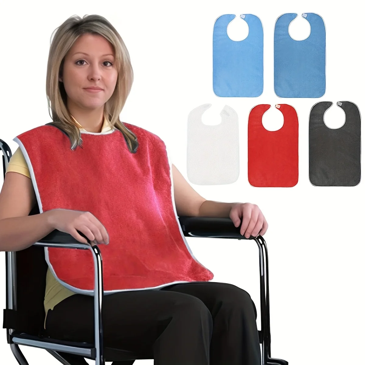 1pc Adult Bib for Eating and Care, Soft and Lightweight Daily Care Apron, Essential Aid for Elderly Mealtime Recovery