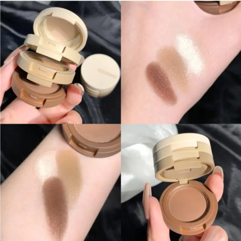 

[MA]HERORANGE Tri-Color Eye Shadow, Matte Create Multi-Layered Eye Makeup, Contour And Blush Palette Long-Lasting Non-Fading