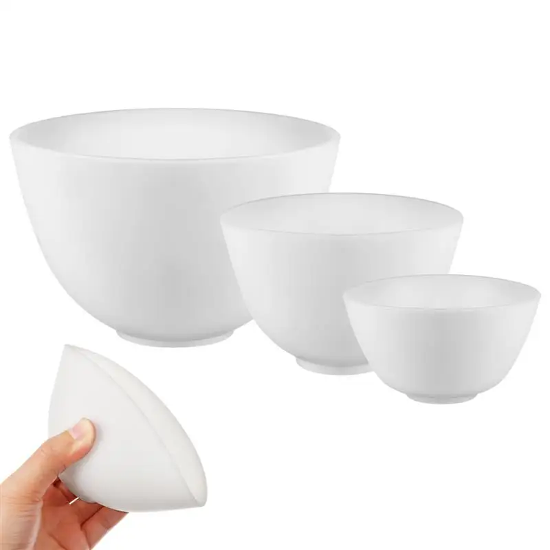 3 Pcs Mask Mixing Bowls Silicone Facial Mask Mixing Bowls Stirring Bowls Salon Spa Home Beauty Tools Mask Bowls