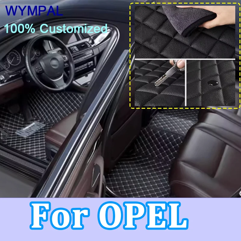 Luxury Custom Car Floor Mats For OPEL Zafira C Insignia Grandland X Vectra Corsa E Zafira A Zafira B car accessories