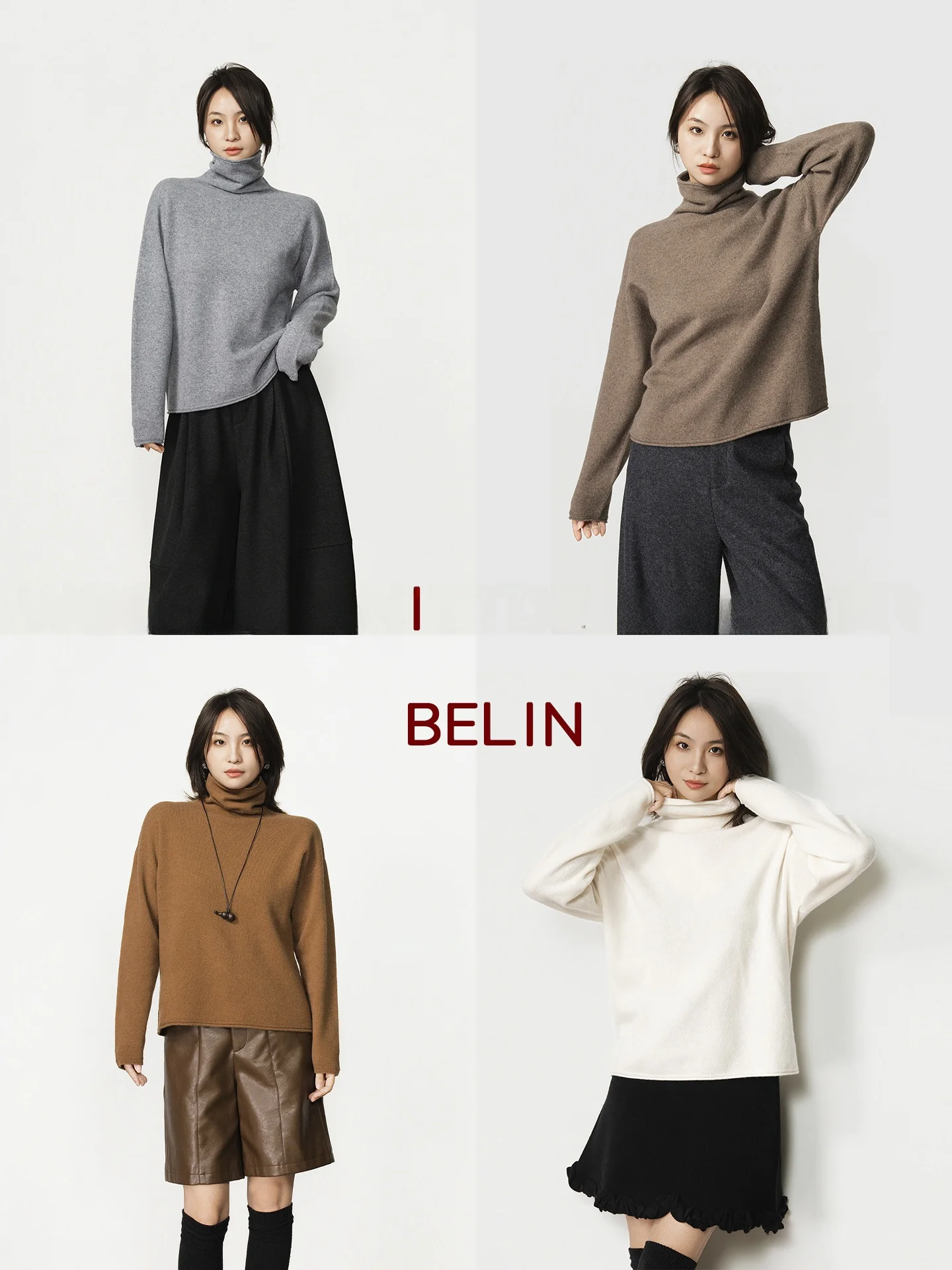 

Женская теплая базовая кофта Belin из мягкой шерстяной вязки с длинным рукавом и круглым вырезом для зимы