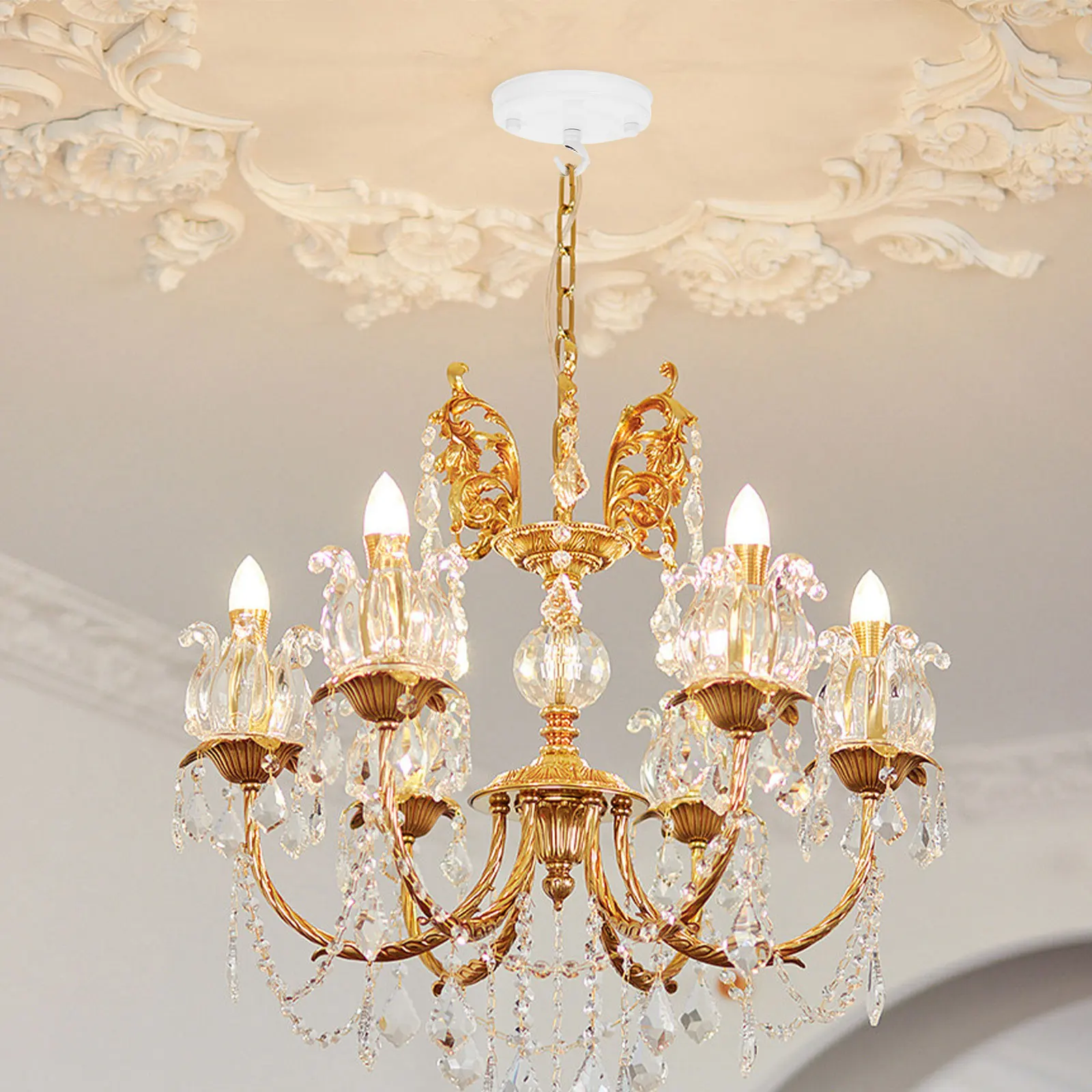 2pcs Pendant Light Canopy Chandelier Mounting Plate Ceiling Cover Plate Light Fixture Parts Wrought Iron Durable Rust Resistant