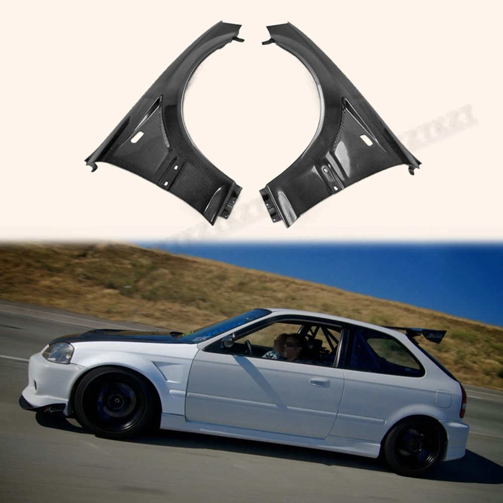 For Honda 99-00 Ek Civic Hatch Back Js Racing Front Fender +20Mm Carbon Fiber