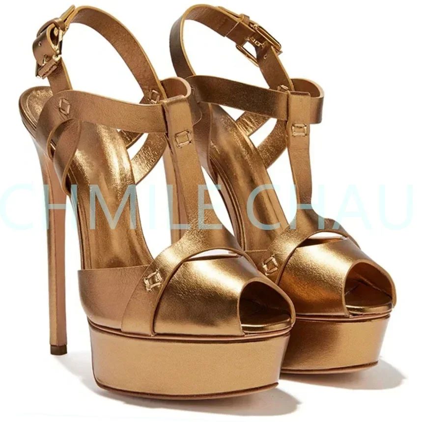 【Measure Your Feet Length Before Order】Elegant Luxry Designer Women Sandal Platform High Heel Peep Toe Sexy Dress Shoe 14-CHC-32