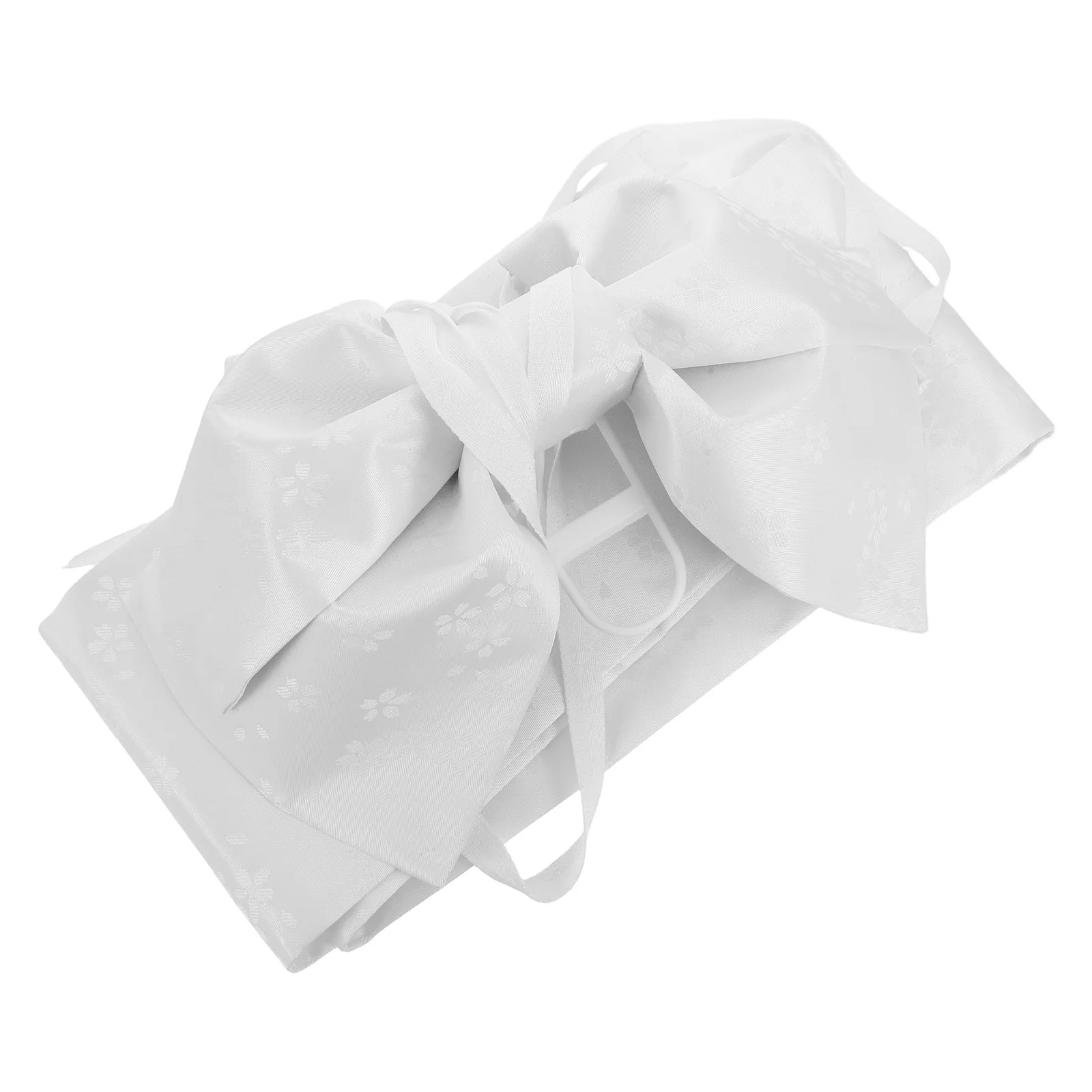 

Japanese Kimono Bow Belt Pre-Tied Wide Waistband Embossed Floral Obi Sash for Weddings Cultural Events Traditional Costume