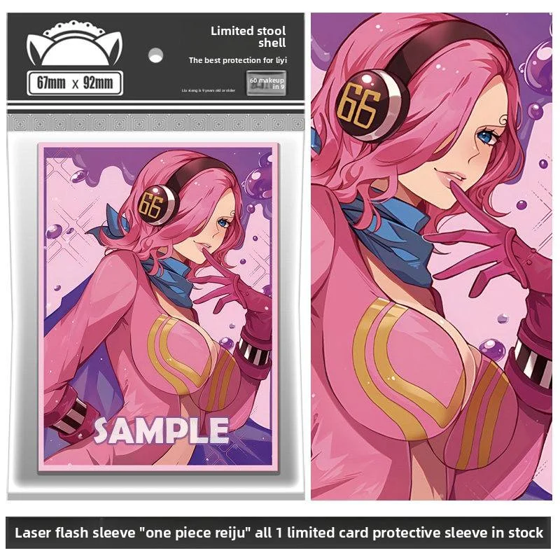 

60pcs/Set One Piece TCG Vinsmoke Reiju Holographic Card Sleeves - 67x92mm, Standard Size for OPCG/PKM, Anime Waifu Protector