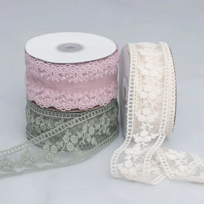 4/5CM Meters Lace Ribbons For Crafts Hollow Sewing Tulle Fabric For Bow Hair DIY Decorative Flower Embroidery Handmade Material