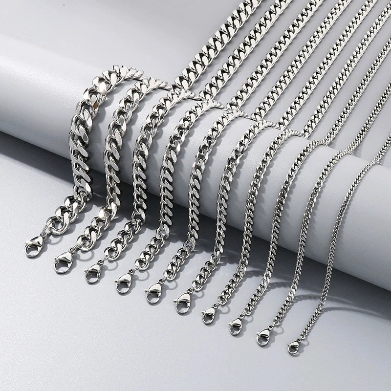 Solid Stainless steel DIY Key connector Men Belt Pants KeychainTrousers Jeans Wallet Chain Metal Bag Chain Leather Crafts Access