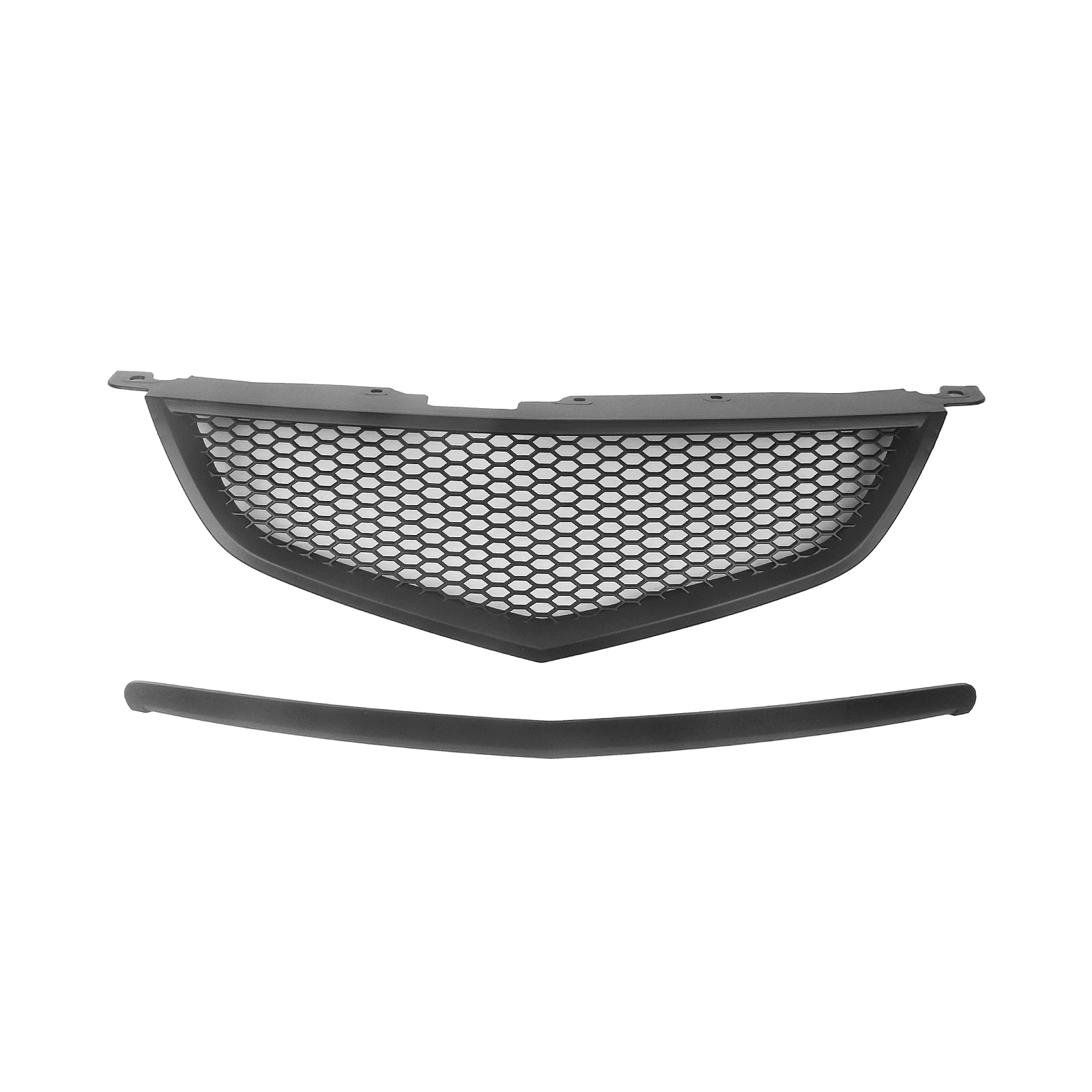 Front Grille Racing Grill For Acura TL 2004-2006 Carbon Fiber Look/Gloss/Matte Black Honeycomb Style Upper Bumper Hood Mesh Grid
