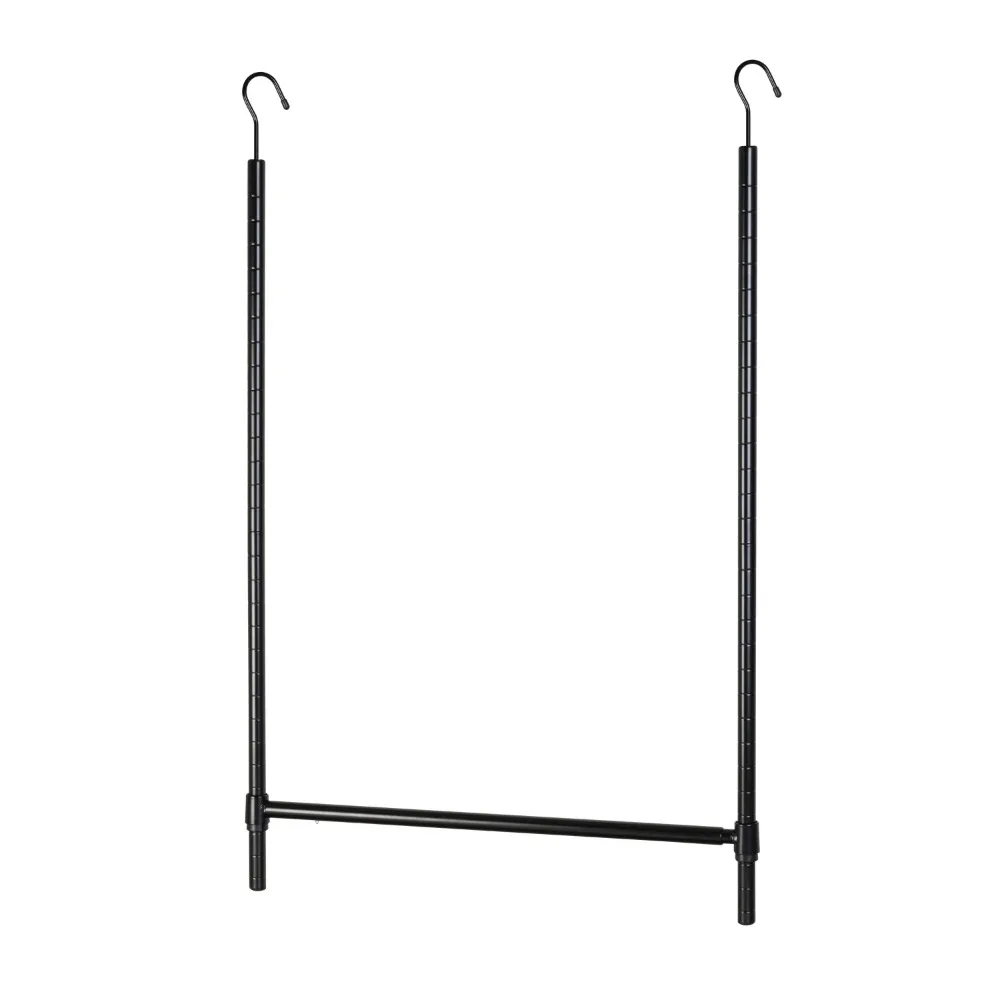 Steel Adjustable Hanging Closet Rod, Black