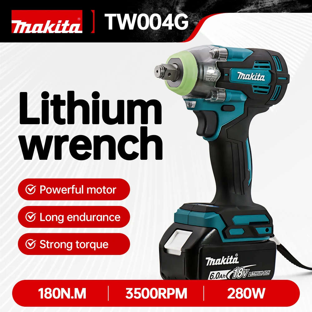 

Makita TW004G 18v lithium battery impact wrench 180 N.m Strong torque long endurance rechargeable powerful motor electric tools