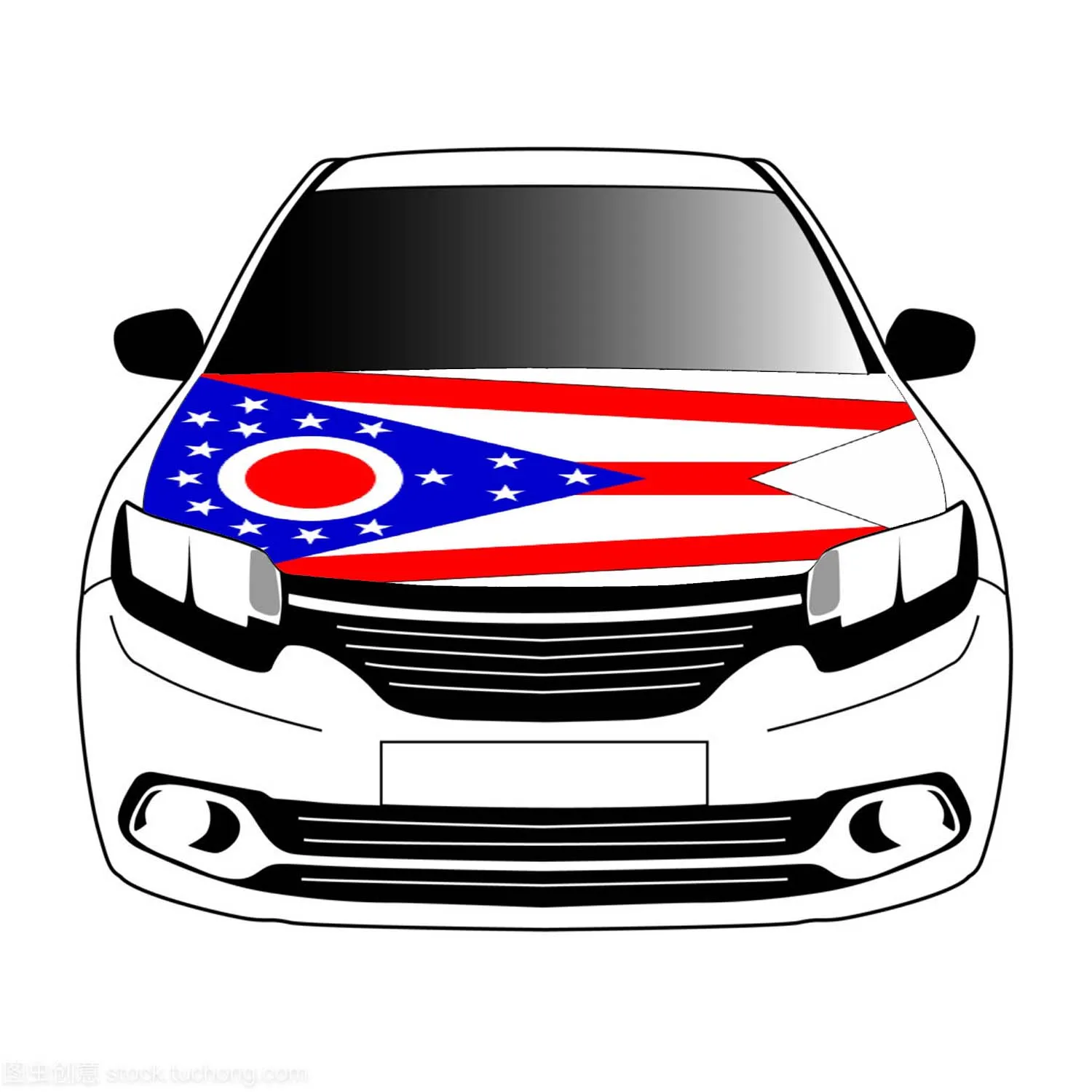 Ohio Flags 3.3x5ft/5x7ft 100%polyester,car bonnet banner Advanced sublimation printing car cover flag+triangle fastener