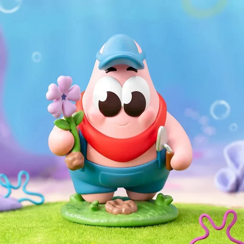 البوب مارت سبونجبوب أفضل أصدقاء سلسلة صندوق أعمى صندوق غامض Kawaii الحلي التماثيل ديكور المنزل نموذج لسطح المكتب دمية الفتيات هدية