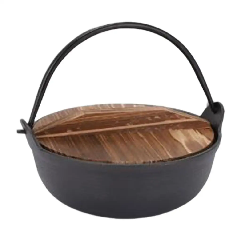 Cast Iron Hanging Pot Nabe Sukiyaki Pot Shabu Shabu Pot Cooking Double Handles Hanging Stew Souppot Cast Iron Sukiyaki Pot