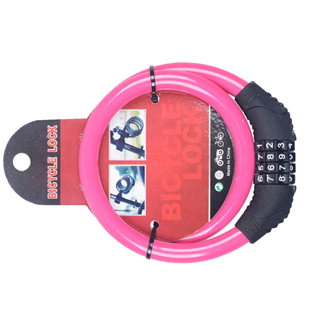 

4 Steel Cable Lock Cycling Heavy Duty Cable Combination Password Bike Cable Lock Cable Coded Chain Lock Pink