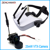 5.8G 48CH Dual Antennas FPV Goggles Monitor Video Glasses Headset HD With 5.8G 25mW transmitter fpv camera for RC Racing Drone