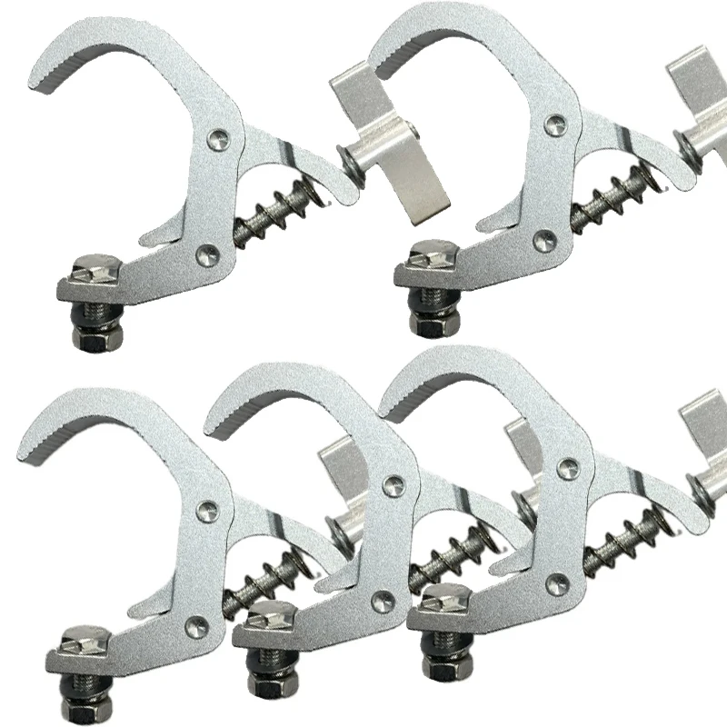 5Pcs Heavy Duty DJ Light Clamp Stage LED Moving Head Hook Clamps Aluminium Truss Hook 40-60mm Tube Mounting Bracket Holder Claws