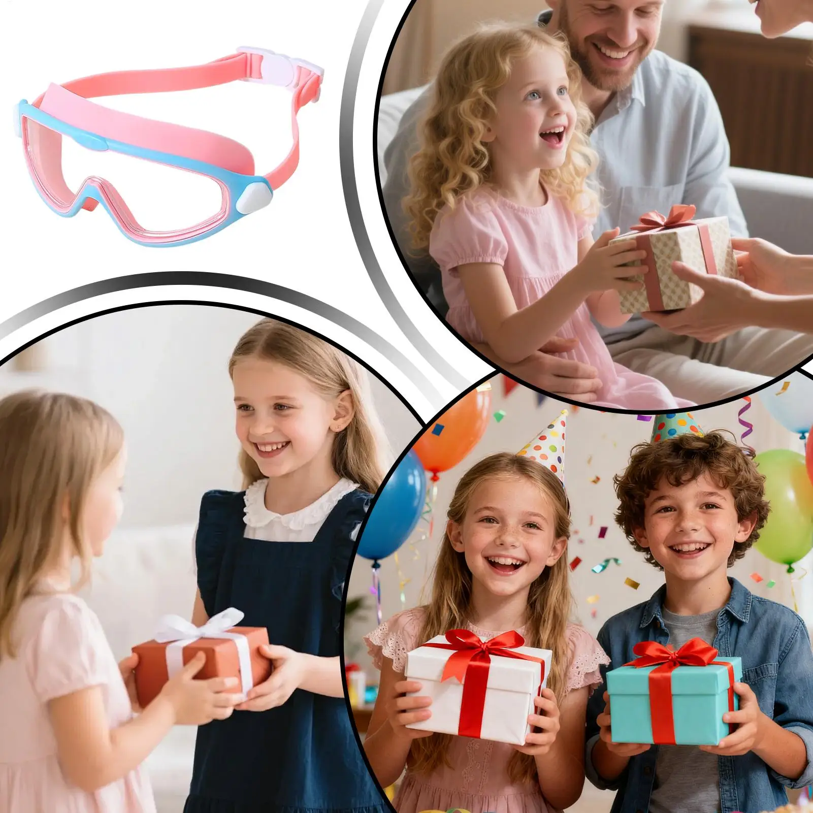 Kids Swim Goggles Leak-Proof Anti-UV 180 Wide View Adjustable Pool Goggles Kids For Boys Girls Youth Aged 3-15 Pool Beach view 5