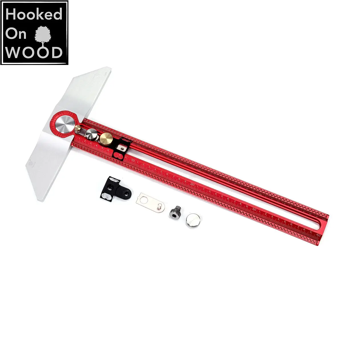 400mm Hooked On Wood MT-2465 PRO Scriber Marking T Square Ruler Aluminum Alloy Hole Positioning Marking Gauge by HONGDUI