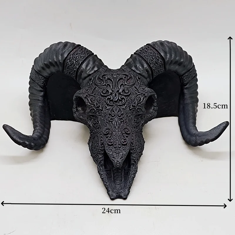 Halloween Decoration Relief Flower Pattern Sheep Head Bone Silicone Mold DIY Gypsum Resin Model Making Ice Chocolate Tool