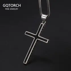 Real Solid 925 Sterling Silver Crosses For Men Christian Black Jesus Pendant Couples Women Lovers Fine Jewelry