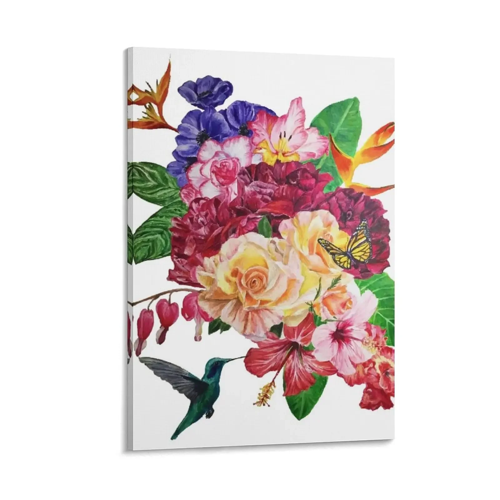 

Tropical Flowers with Hummingbird Canvas Painting Decorative paintings paintings wall decor home decoration luxury