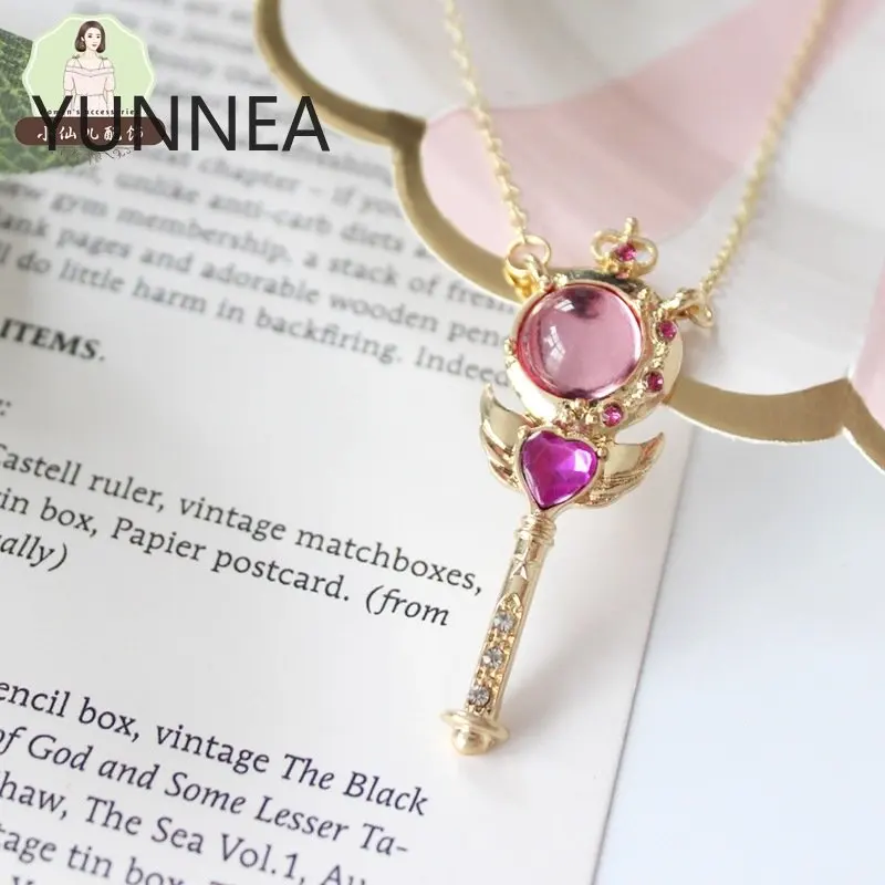 Anime Sailor Moon Loving varita de cristal para cosplay, COLLAR COLGANTE, accesorios para niñas, accesorios lindos, A776