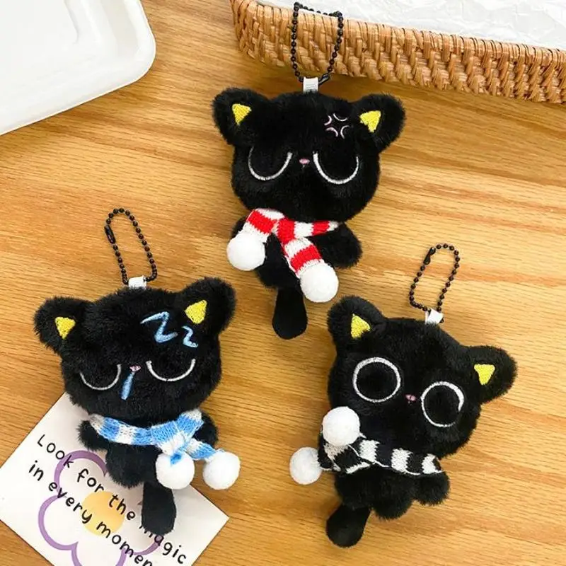 

Hot Sale Cartoon Black Cat Plush Doll Keychain Soft Stuffed Lovely School Bag Pendant Decoration Gifts