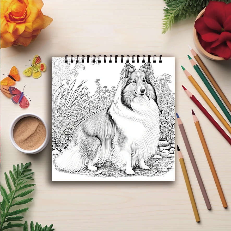 Coloring Book - 7.87x 7.87 inches 32 pages of cute dog coloring book - perfect gift for family or friends