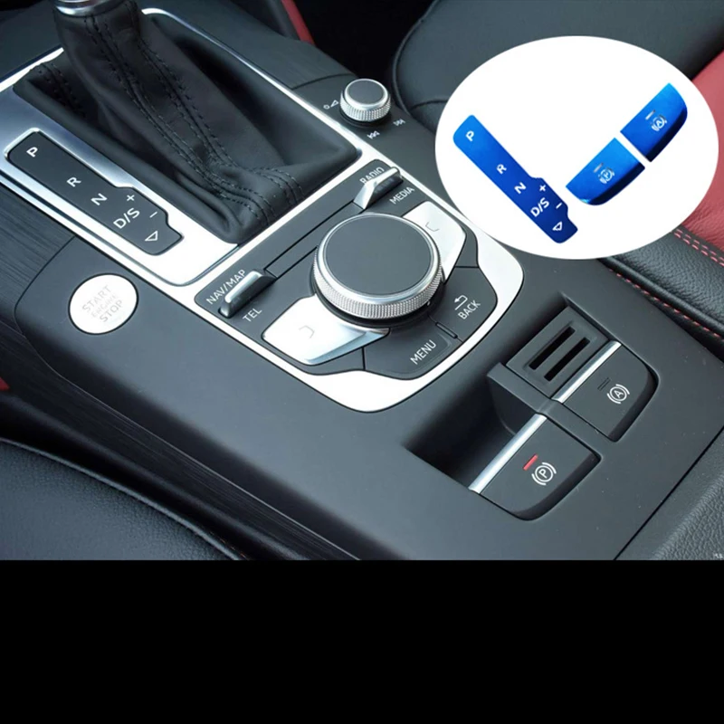 Electronic Handbrake Door Lock Central Control Button Decorative Sticker Indoor Modification For Audi A3 Accessories