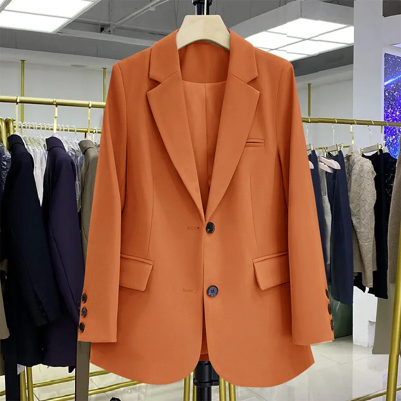 Terno jaqueta casual versão coreana solta primavera e outono temperamento design novo terno superior moda cor sólida blazers