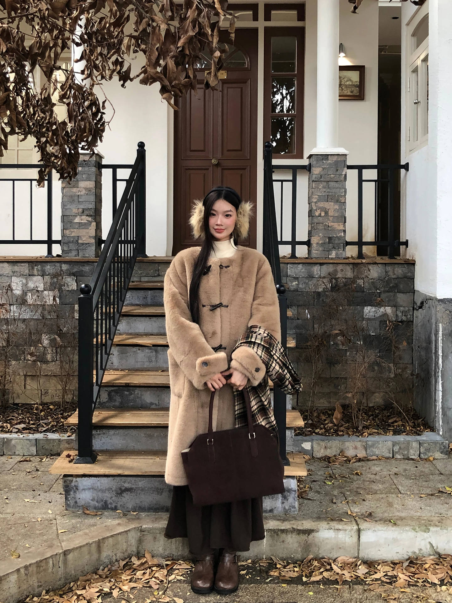 

G Sle Women's Cotton Jaet 2025 New Winter Warm Coat Unique Button Design Beautiful Cotton Outerwear Straight Cut Long S...