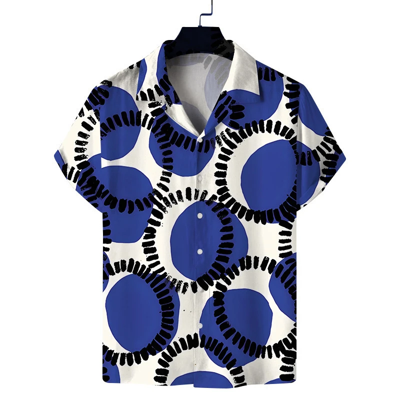 Hawaiian Print Beach Style Loose Casual Short Sleeve Men's Shirt Harajuku Trend Summer Casual Collared Shirt Comfortable Tops