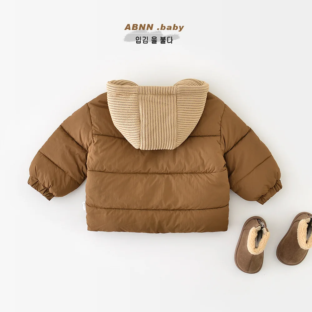 Korean Winter Baby Boys Parkas Color Blocked Hooded Warm Thicken Toddler Boys Coat Cotton Quilted Children Boys Jacket