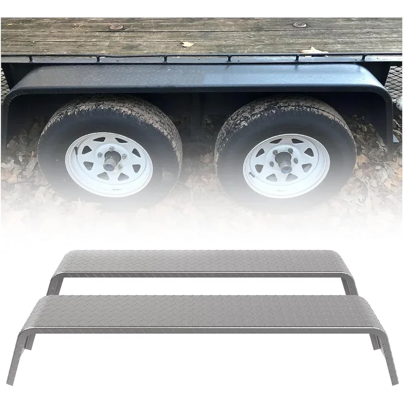 

Authenticity guarantee.Tandem Axle Trailer Fenders 72-7/8"x10-1/4"x13" Fit 13"-15" Tires Steel 14 Gauge Diamond Tread Plate Carg