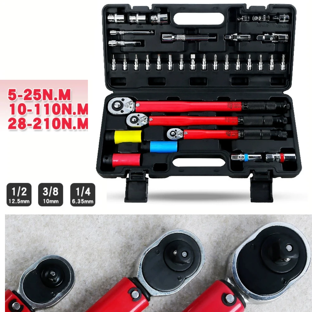 35-Piece Torque Wrench Socket Set, 1/4