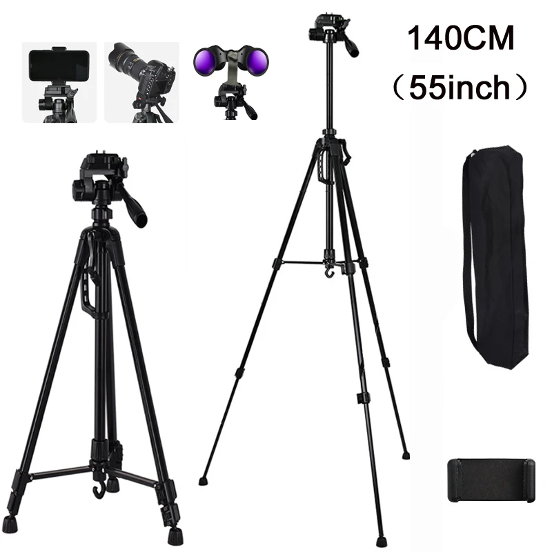 55inch Universal Tripod Stand for Phone Camera Binoculars SLR Telescope Fishing Lights and Beauty Lamp Photography view 2