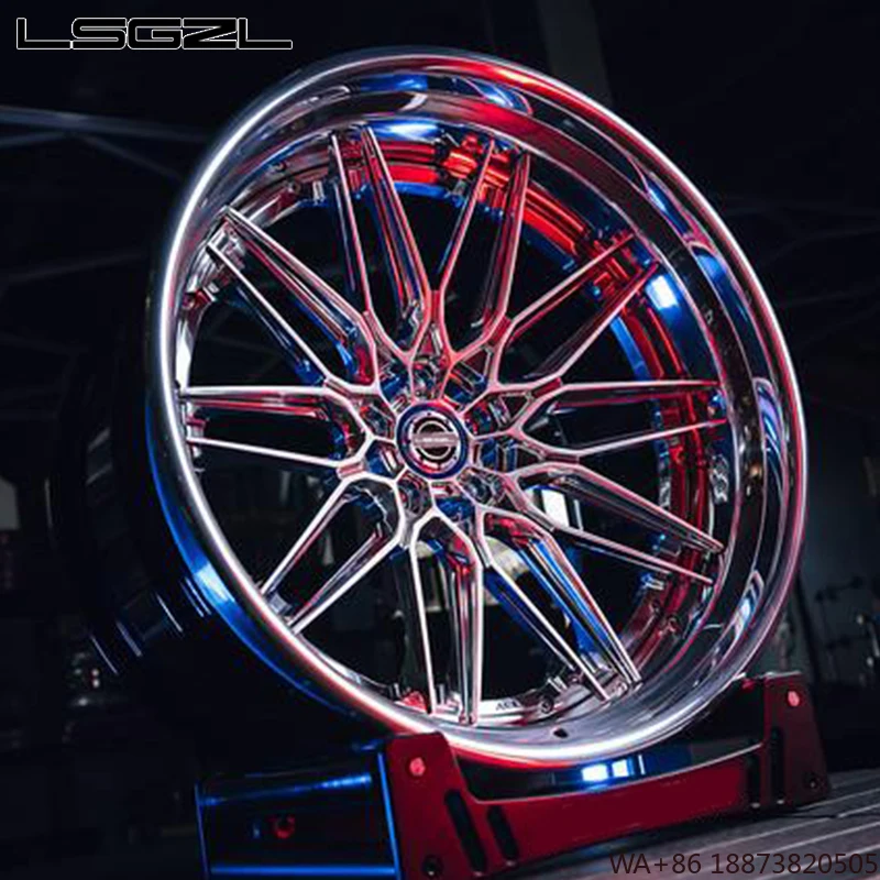 

17 19 20 21 22 Inch Rims OEM Forged Chrome Concave Brush Chrome Deep Dish Sport Car Wheels for AUDI Luxury Tesla BMW Urus