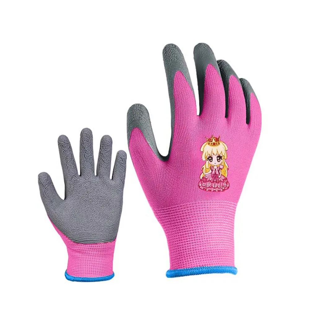 

2 Pairs Cartoon Animal Protective Gloves Safety Wear-Resistant Kids Work Gloves Multi-purpose Comfortable Gardening Gloves