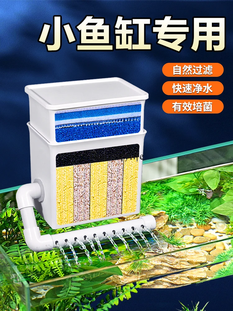 Fish Tank Filter Top Mounted Wall Hanging Drip Box Aquarium Water Purification Circulation