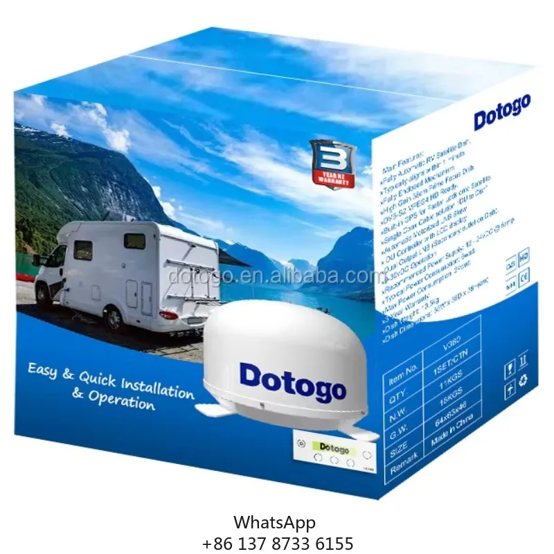 

Dotogo Satellite TV Antenna V380 / TV Antenna For Car/ Caravan