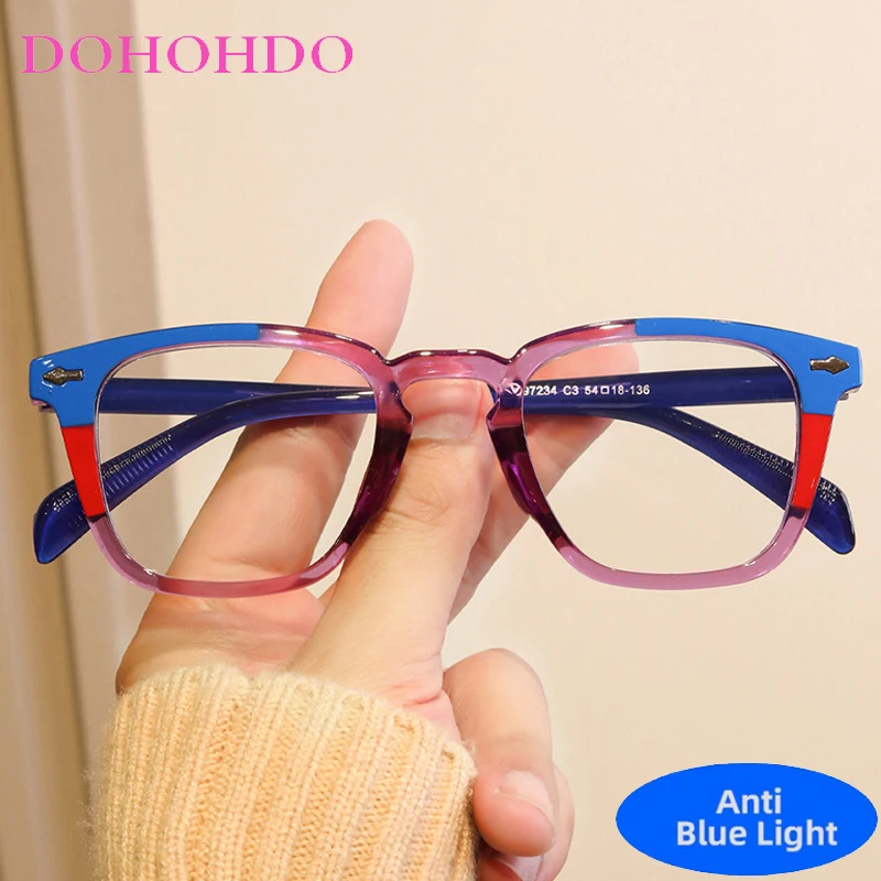 

Brand Designer Classic Rice Nail Square Blue Light Blocking Glasses Women Men Optical Spectacle Protection Reading Eyeglasses