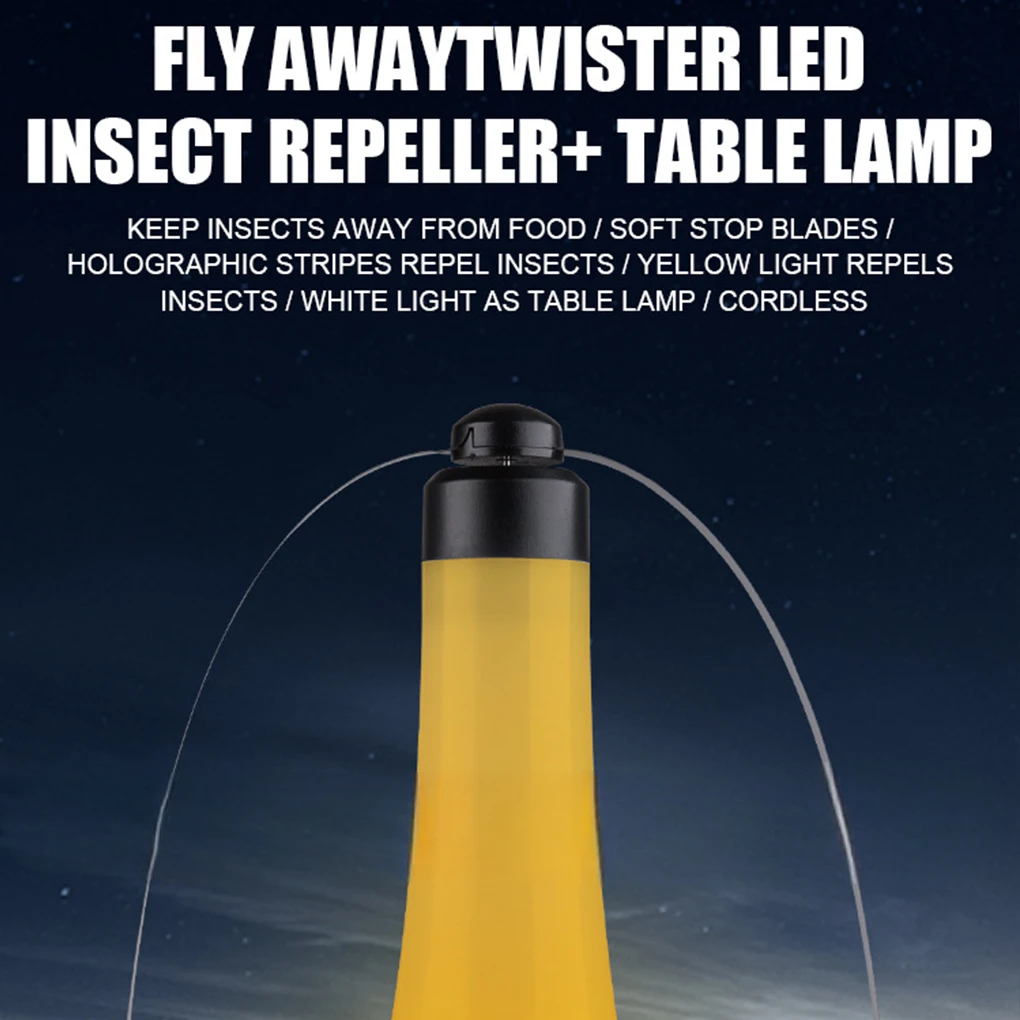 Fly Repellent Fan With Reflective Strip USB Rechargeable Outdoor Camping Fishing Desktop Food Fan Foldable Fly Spinner Fan