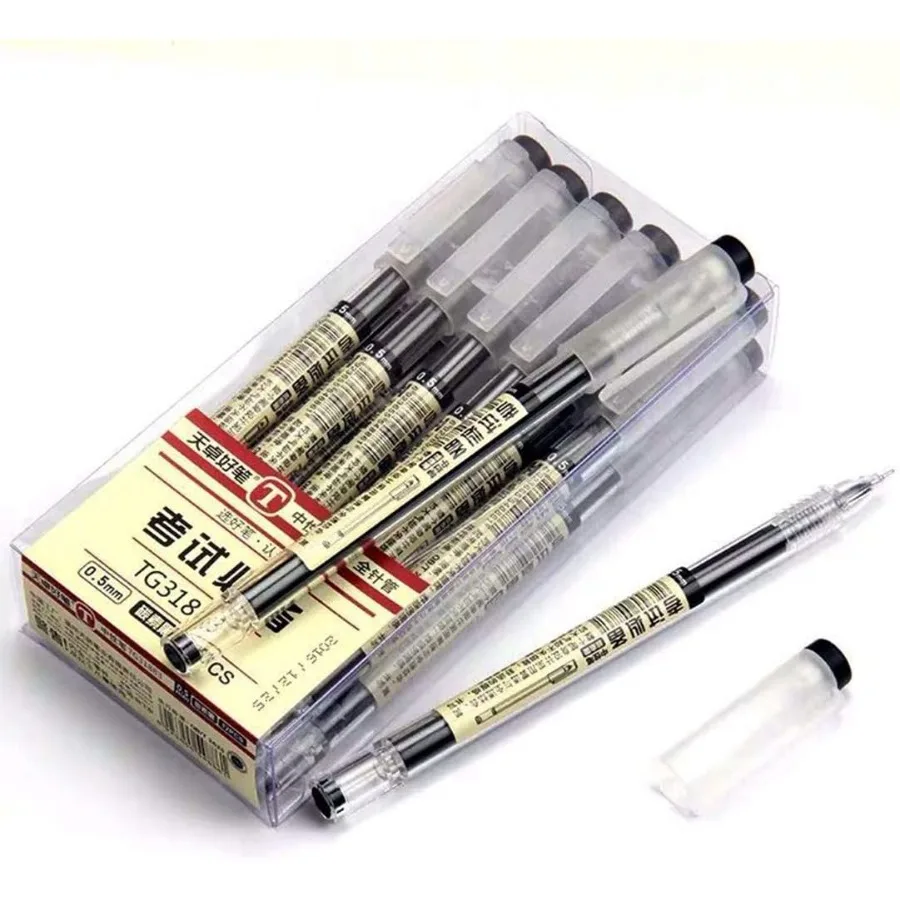 

12 pack Black Gel Ink Pen Extra Fine Point Pens Ballpoint pen 0.35mm Black Office School Stationery Students Pens