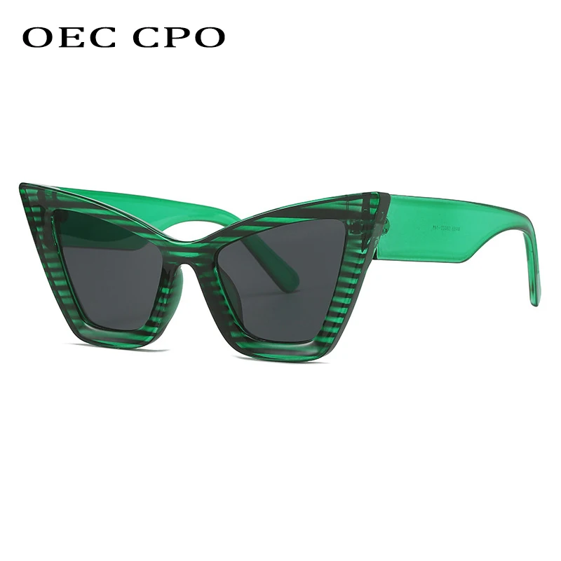 OEC CPO Vintage Cat Eye Sunglasses for Men Women 2023 Fashion Colourful Shades Eyewear Female New Ins Popular Sun Glasses UV400