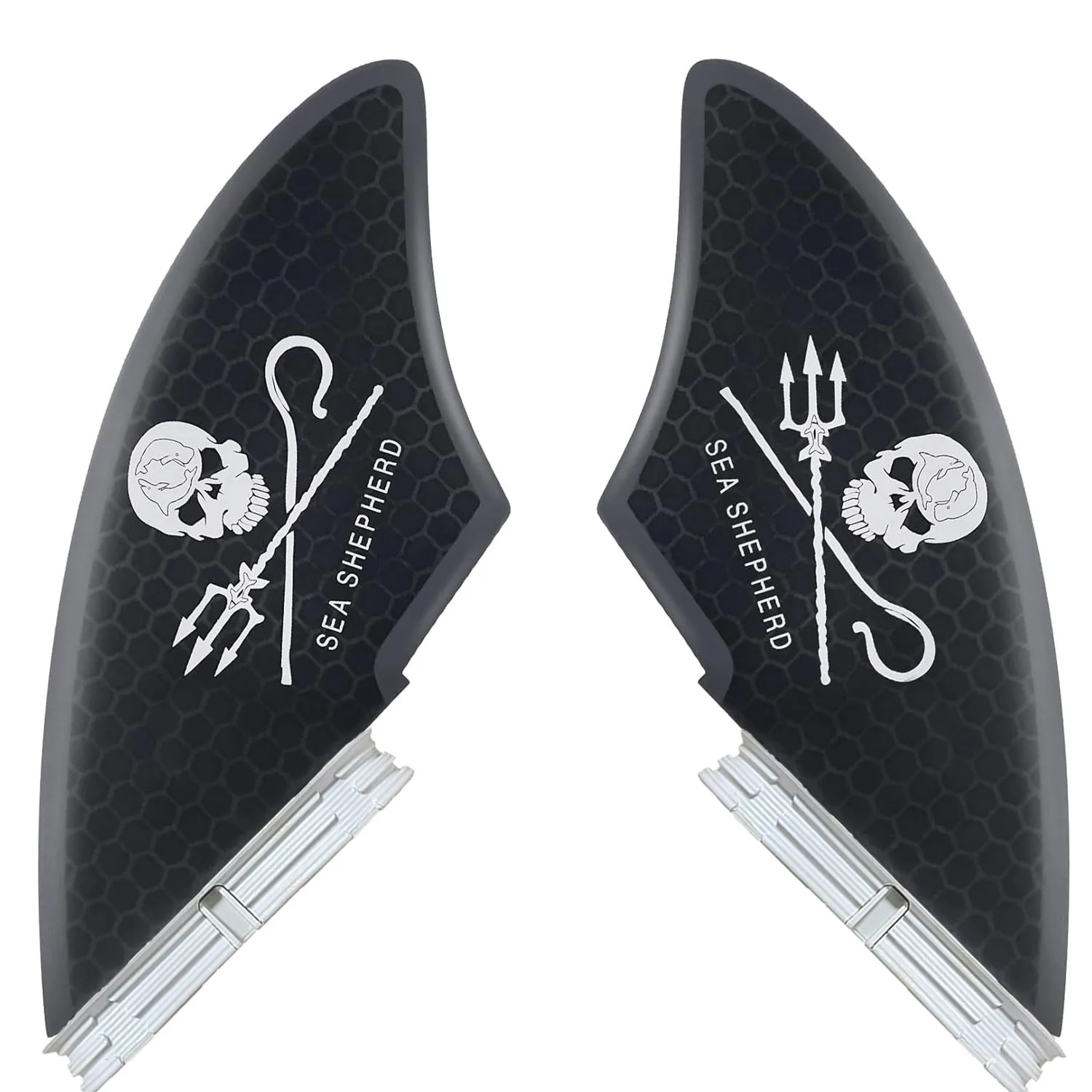 Pinne da surf a doppia chiglia a linguetta singola e doppia-Set di pinne gemelle a chiglia in fibra di vetro a nido d\'ape con viti a pinna e chiave