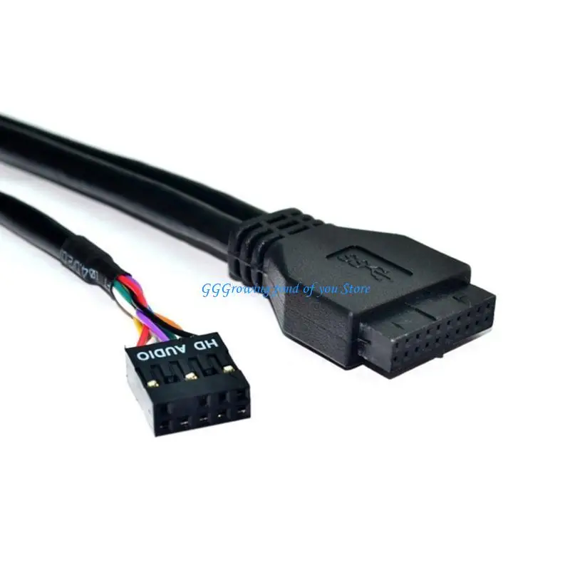 

H9EB 2Port USB3.0 Hub Support 3.5mm Earphone Interfaces Front Panel Adapter for PC 20Pin 3.5" Floppy Bay