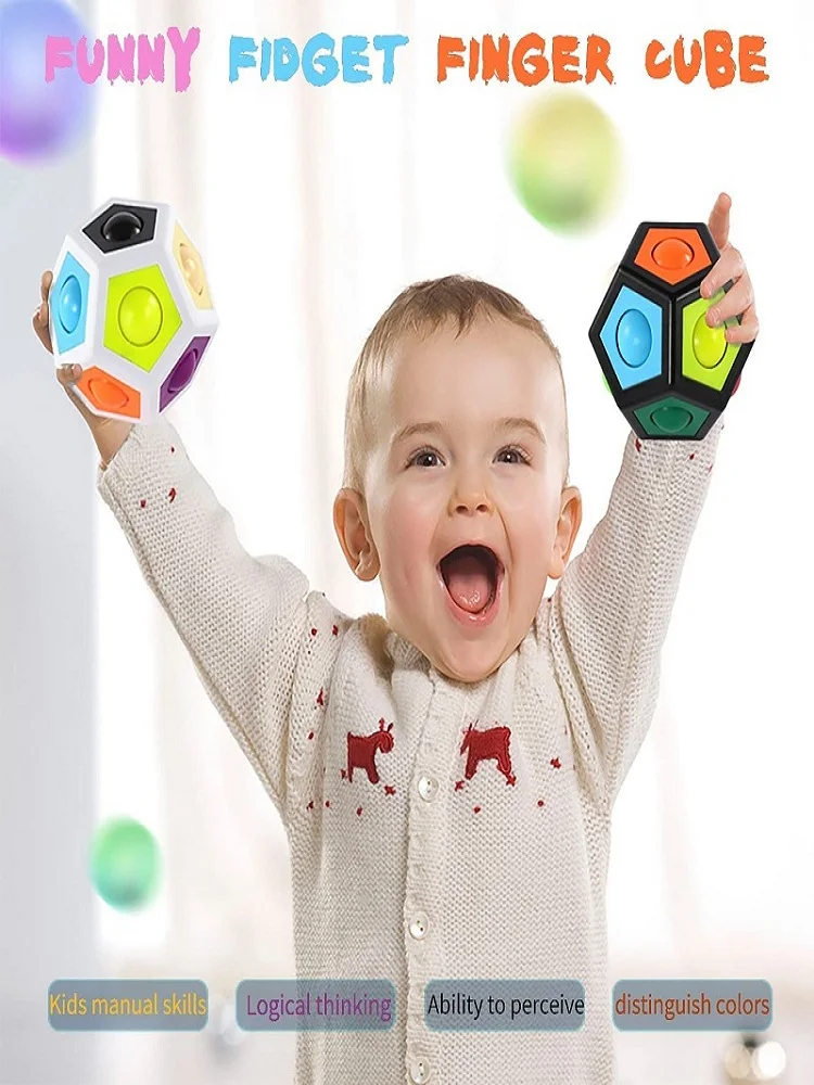 Cubo polígono mágico para niños, bola de Color arcoíris, antiestrés, Cubo Fidget Speedcube, rompecabezas para niños, juegos y juguetes para las