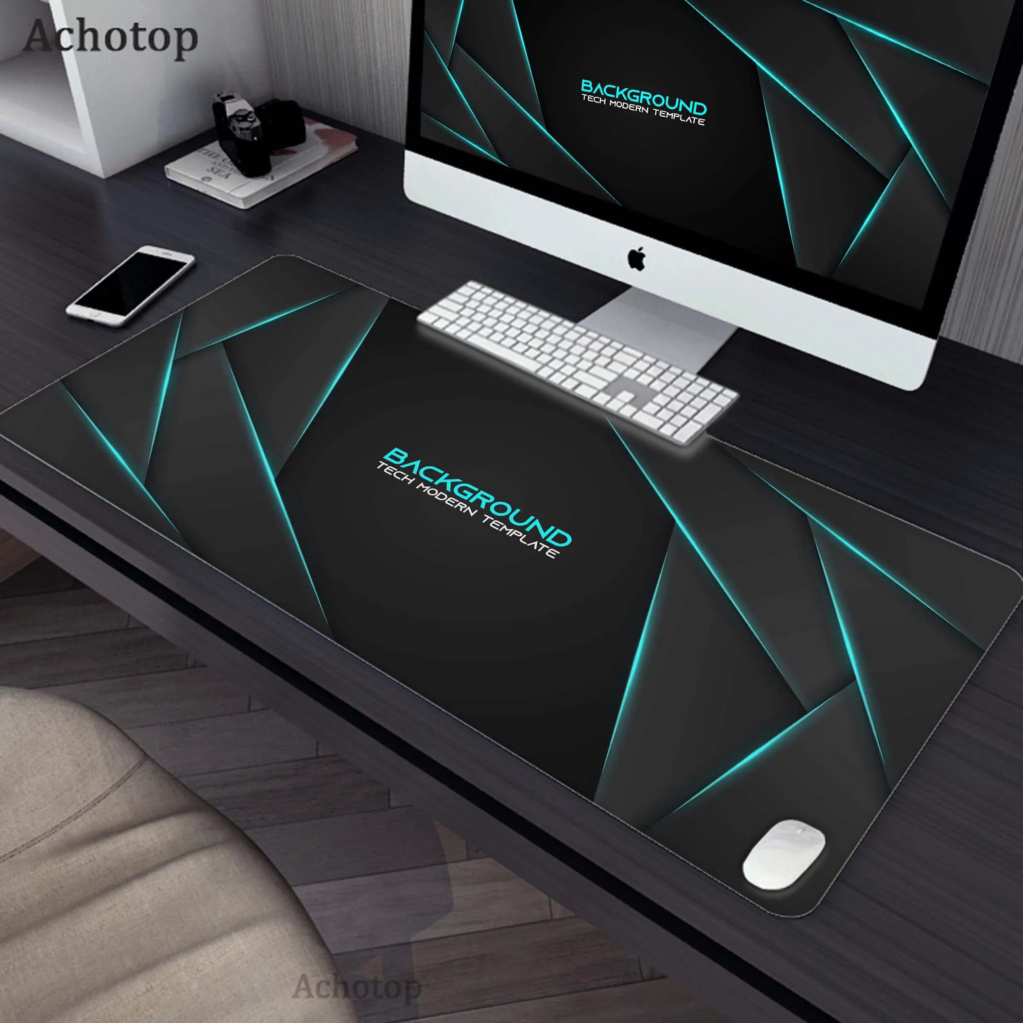 Mousepad Gaming Speed Keyboard Pads Mouse Pad Rubber Carpet Locked Edge Mouse Mat Science And Technology Pattern Gamer Desk Mat